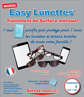 nettoyage et protection de vos verres de lunettes vitrines vitrages de magasin boutique avec le concept Easy Lunettes®